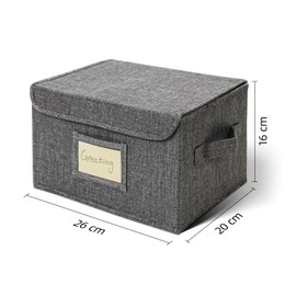 Vienrose Greeting Card Organizer Storage Box with 20 Removable Dividers, 84 Self-stick Labels, Perfect for Photos, Envelopes, Scrapbooking, Paper, Stickers Holder 1 Pack Grey