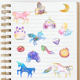 IMNEXT2U Cute Craft Stickers, Aesthetic Glitter, Tear-Resist, Waterproof Decals for Laptop, Water Bottle, Hydroflasks, Scapbooking, Planner Pack for Teens, Girls, Kids