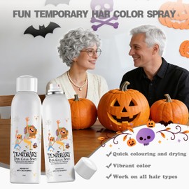 Amzsudy White Temporary Hair Color Spray for Girls Boys, Silver Instant Colored Hair Dye Alternative for Teens Women Men, Disposable Washable, Quick Styling for Party Christmas Halloween, 150ml