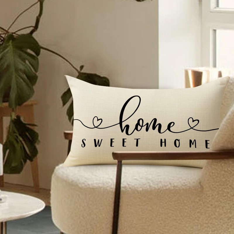 Fjfz Home Sweet Home Lumbar Decorative Throw Pillow Cover 12