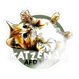 Spreadshirt Cats Yes, AFD No Anti-AFD Sticker, Max. 10 x 10 cm, 10 x 10 cm, Glossy Transparent
