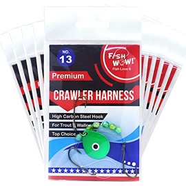 10pks Fish WOW!® 3-Hook Crawler Harness Walleye Spinner Rig #13