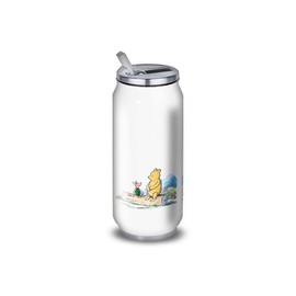 Aluminium Water Bottle - Stainless Steel (24H Thermos) Reusable 330 ml to 750 ml, Winnie the Pooh Orignal (Can M 500 ml, Stainless Steel)