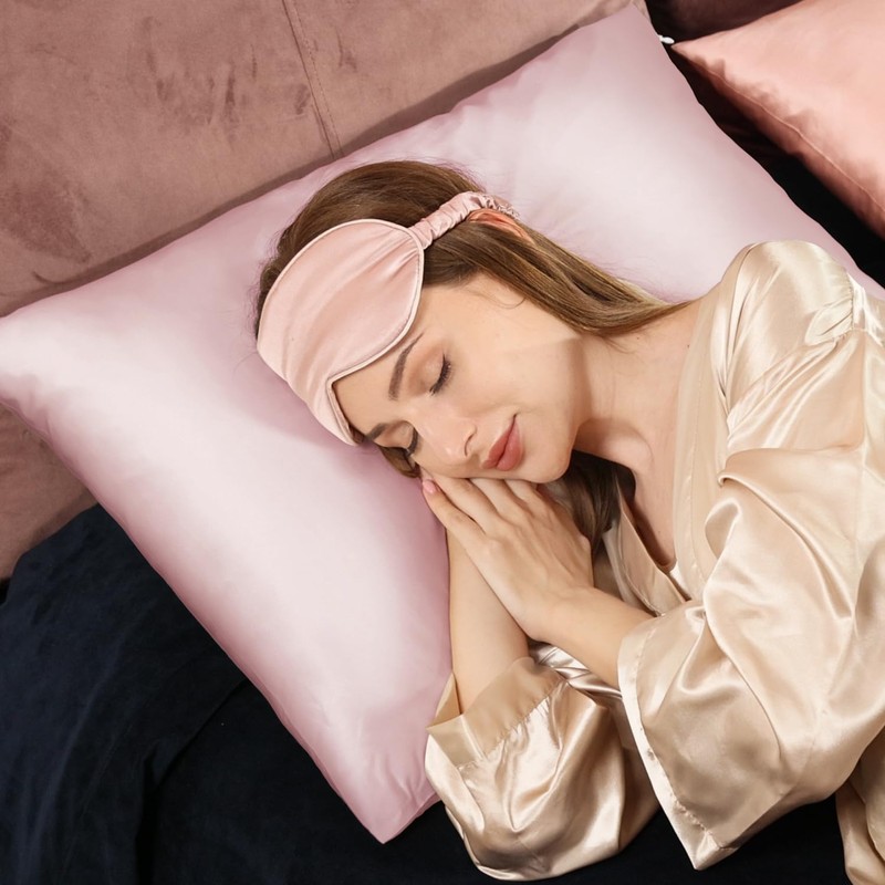 Adubor Silk Pillowcase for Hair and Skin with Hidden Zipper,