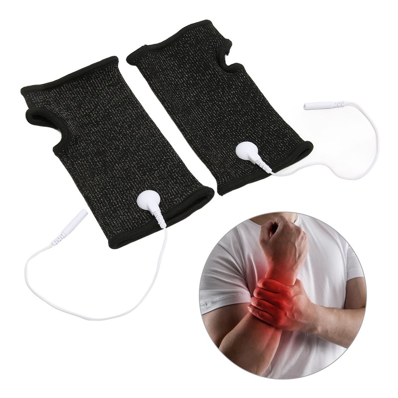 2pcs Conductive Wristband Reduce Pain Swelling Silver Fiber Elastic for