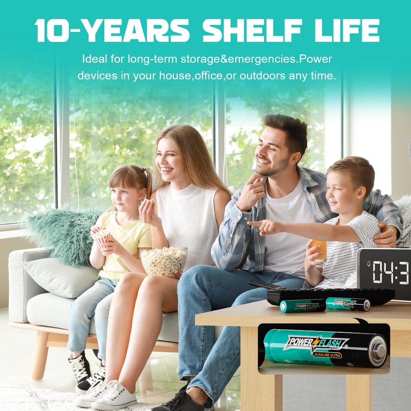POWER FLASH AAA Batteries 24 Pack (with New Life Date)