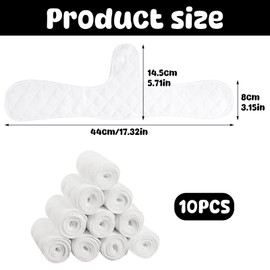 UptVin Pack of 10 Reusable Bra Inserts Cotton, Bra Inserts Sweating, 3-Layer Sweat Absorber Pads, Underbust Sweat Protection, Washable Bra Sweat Inserts for Women (White), White