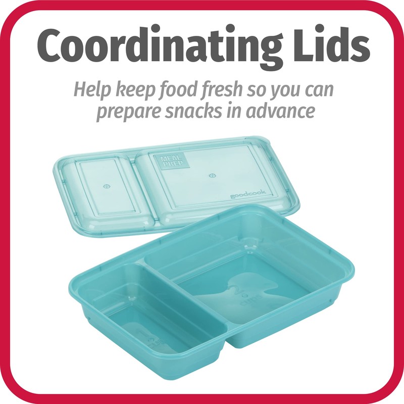 Good Cook Meal Prep, 2 compartimentos sin BPA, apto para