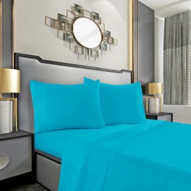 Mocassi King Sheet Set - Luxury Hotel 1800 Premier Bedding Sheets & Pillowcases - Ultra Soft Breathable & Cooling Bed Sheets - Deep Pocket - Wrinkle Resistant - 4 Piece Set - King, Teal