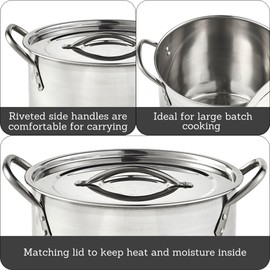 IMUSA USA Stainless Steel Stock Pot 20-Quart, Silver