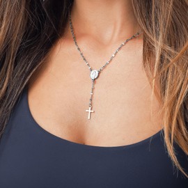 SELENICHAST Cross Necklace for Women, 18k Gold/Silver Plated Cross Pendant Simple Layered Gold Necklaces for Women Mom Mothers Day Gifts
