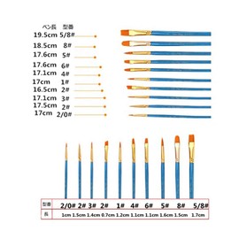 DFsucces Art Brushes Paint Set Brushes Acrylic Brushes Watercolor Brushes Oil Painting Brushes Paint Brushes Round Brushes Flat Brushes Flat Round-tip Brushes Short Hair Brushes 10-piece Set (Blue)