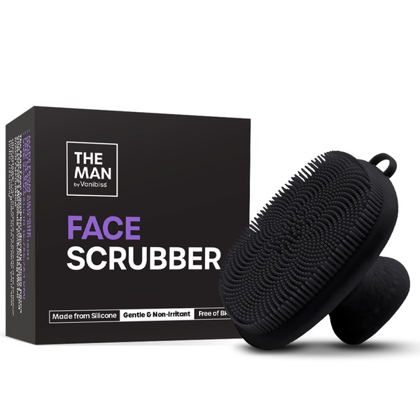 The Man Silicone Face Scrubber for Men - Gentle Exfoliator Face Massager - Flex Face Brush for Men - Removes Dead & Dry Skin - Face Care Grooming Routine - Face Scrubber & Bathroom Accessory (1 Pack)