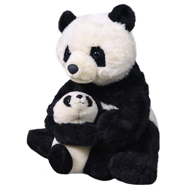 WILD REPUBLIC Mom & Baby Panda Plush, Stuffed Animal, Plush Toy, Gifts for Kids, 12", Model: 19398