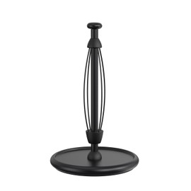 VEHHE Paper Towel Holder Countertop with Weighted Base, One-Handed Tear Paper Towel Holder with Damping Function and EVA Non-Slip Pad for Bathroom and Kitchen (Black)
