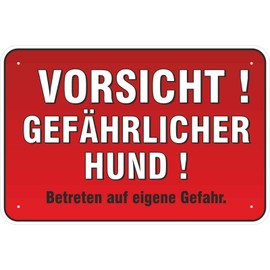 Schild Vorsicht ! Gefährlicher Hund ! 200 x 300 mm aus Aluminium-Verbundmaterial 3mm stark