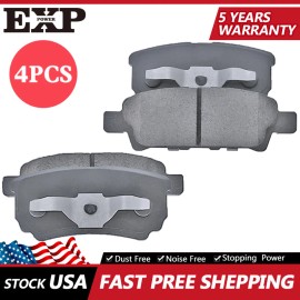 EXPPOWER Rear Ceramic Brake Pads w/Hardware for Sebring Avenger Caliber Compass Patriot
