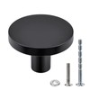WEAVERBIRD Pack of 4 Black Cupboard Knobs, Round Chest of