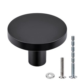 WEAVERBIRD Pack of 4 Black Cupboard Knobs, Round Chest of Drawers, Kitchen Cabinet Handles, Bedroom Drawer Pulls Cupboard Door Knobs