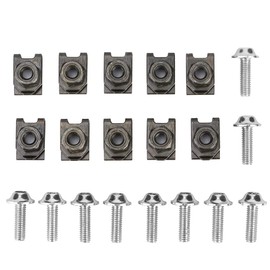Fastener Clip Nut,10Pcs M5 Aluminum Motorcycle Fairing Body Bolt Kit Screw Spire Speed Fastener Clip Nut(Silver)