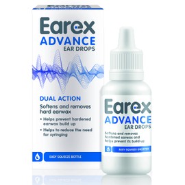 Earex Advance - removes hard ear wax- prevent ear wax build up - easy squeeze bottle - 12ml