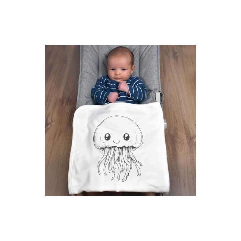 Azeeda 'Cute Jellyfish ' Cotton Baby Blanket/Shawl (BY00039878)