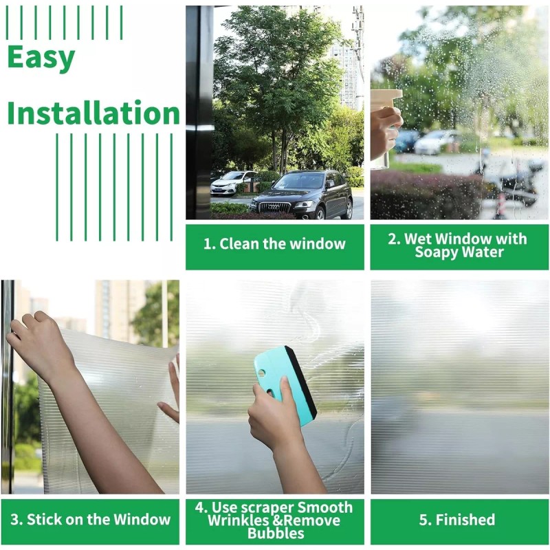 MINI BOXX Pelicula Para Ventanas Baño Privacidad 3d Decoracion Pared