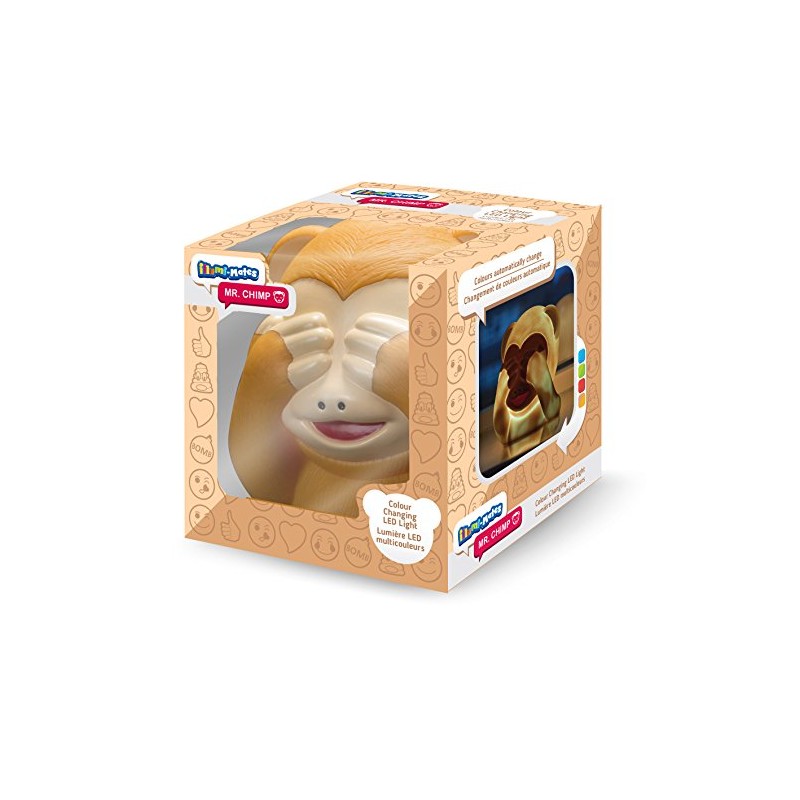 Spearmark Emoticon Mr. Chimp Illumi-Mate Colour Changing Light, Brown Yellow
