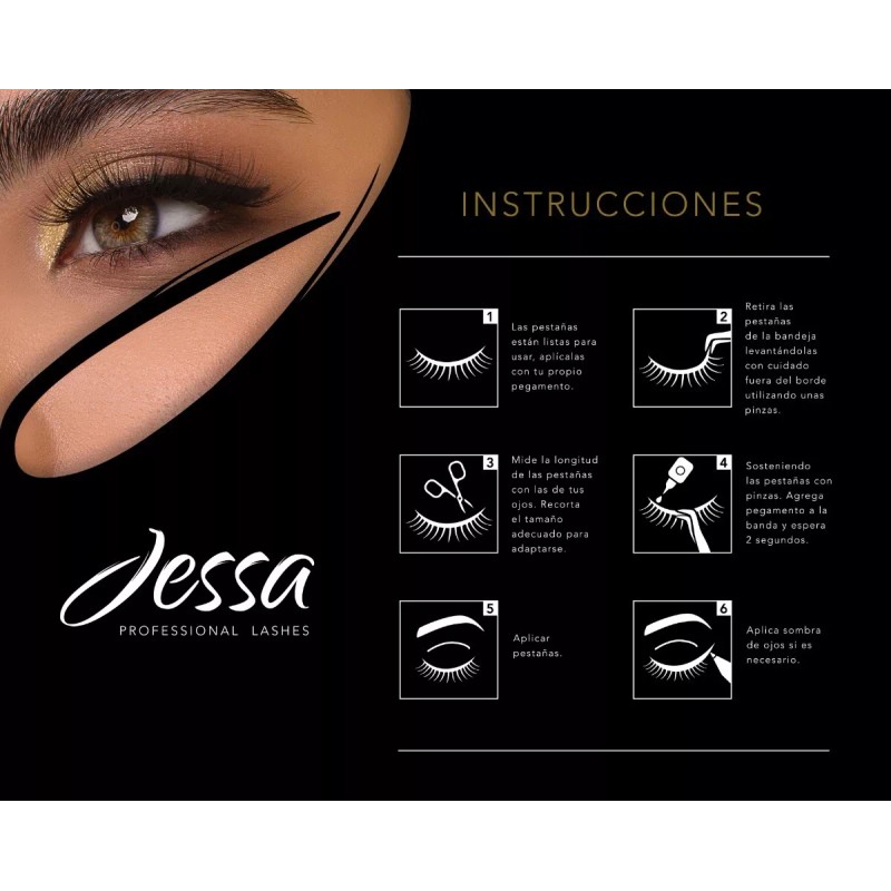 Jessa Pestañas Postizas Naturales, Paquete Con 4 Pares