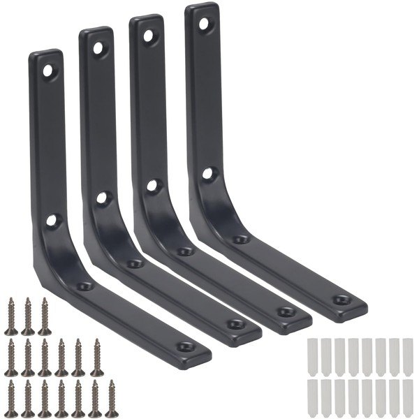 NAHUAA Pack of 4 Heavy Duty Shelf Brackets, 12.5 cm,