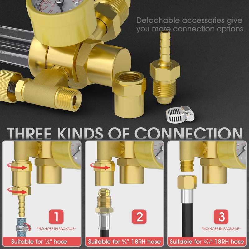 Yeswelder Argon/CO2 Mig Tig Flow Meter Gas Regulator Gauge Welding