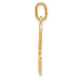 Solid 14k Yellow Gold Cursive H Initial Letter Alphabet Charm Pendant