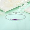 STARCHENIE Heart Bracelet for Women 925 Sterling Silver February Birthstone