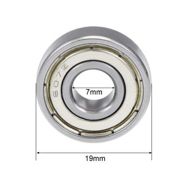 sourcing map 7 mm I.D. Miniature Ball Bearing 607z 627z 687z 697z MR117zz 607ZZ (20 Quantity)