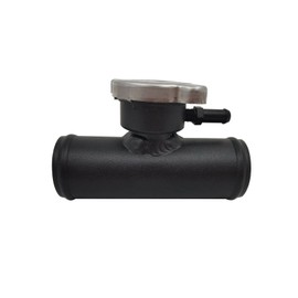 HCHCSPEED 32mm 1-1/4" Inline Filler Neck Hose Aluminum Water Pipe With Cap Black