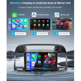 4+64G Android Car Radio Stereo for Toyota Camry 2000-2006 with Wireless Carplay Android Auto, 9'' Touch Screen Head Unit with Bluetooth Mirror Link GPS Navigation WiFi FM/RDS DSP AHD Backup Camera SWC