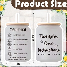 Sureio 200 Pieces Tumbler Cup Cards, Cup Care Instructions Cards, of Care Mug Insert for Business, Customer Directions, Online Shop Package Insert