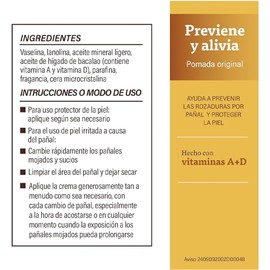 A+D Prevent Pomada para Rozaduras de Pañal en Bebés 113 g Hipoalergénica Vitamina A y D, Lanolina Libre de Parabenos, Ftalatos, Sulfatos y Colorantes