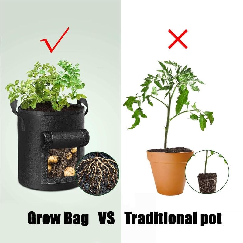 3Pack Potato Grow Bags, Garden Planting Bag with Reinforced Handle,
