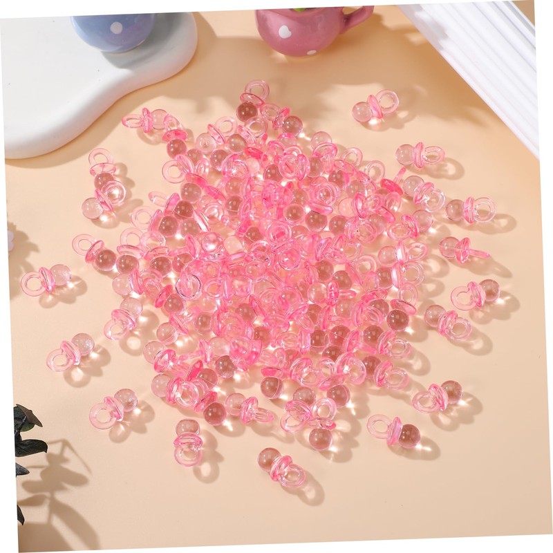 IWOWHERO 100Pcs Acrylic Pacifiers for Shower Decorations Pacifiers Reusable Shower