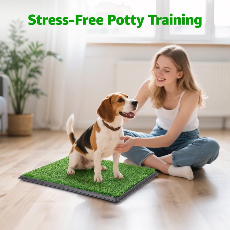 Portable Dog Grass Pad with Tray 20''x30'': Dog Litter Box