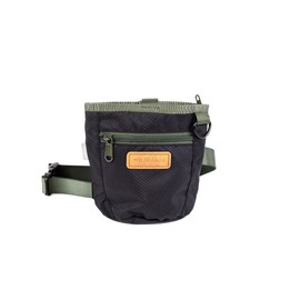 Wilderdog Dog Training Treat Pouch with Magnetic and Zipper Closure, Carabiner Attached, Adjustable Waist Strap - Black