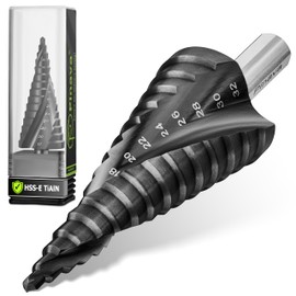 Pinava® Step Drill HSS Cobalt Pro TiAIN [Extra Durable and Heat Resistant] - Professional Taper Drill Bit for Stainless Steel, Metal, Wood, Plastic - Sheet Metal Peeling Drill Bit Extremely Sharp