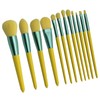 12pcs Cosmetic Brush Set Synthetic Fiber Wooden Handle Professional Makeup