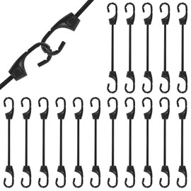Tension Elastic Straps with Hooks, Pack of 16 Expander with Hooks, High Elasticity Rubber Tensioner with Hooks, Versatile Elastic Band with Hooks for Tarpaulins, Nets, Banners,