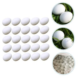 Generic 50pcs Realistic Simulation Pigeon Eggs for Breeding Imitation Bird Hatching Supplies Faux Eggs for Easter Decorations Lifelike Design for Pigeon Raising