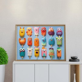fishwisdom 1000 Pieces Jigsaw Puzzles for Adults and Teens and Kids Family Happy Time Popsicle Monsters