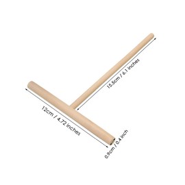SCSpecial Crepe Spreader 2 Pieces 6.1 Inches x 4.7 Inches Natural Wooden T-Shaped Tool for Crepes Wooden Crepe Maker Pancake Maker Tool