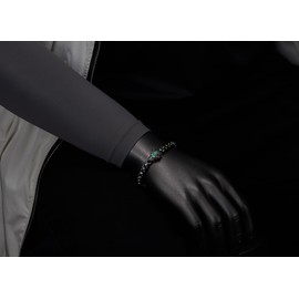 COOLSTEELANDBEYOND Mens Iridescent Stainless Steel Wheat Chain Link Bracelet 3D Wolf Head Multicolor Punk Biker Jewelry