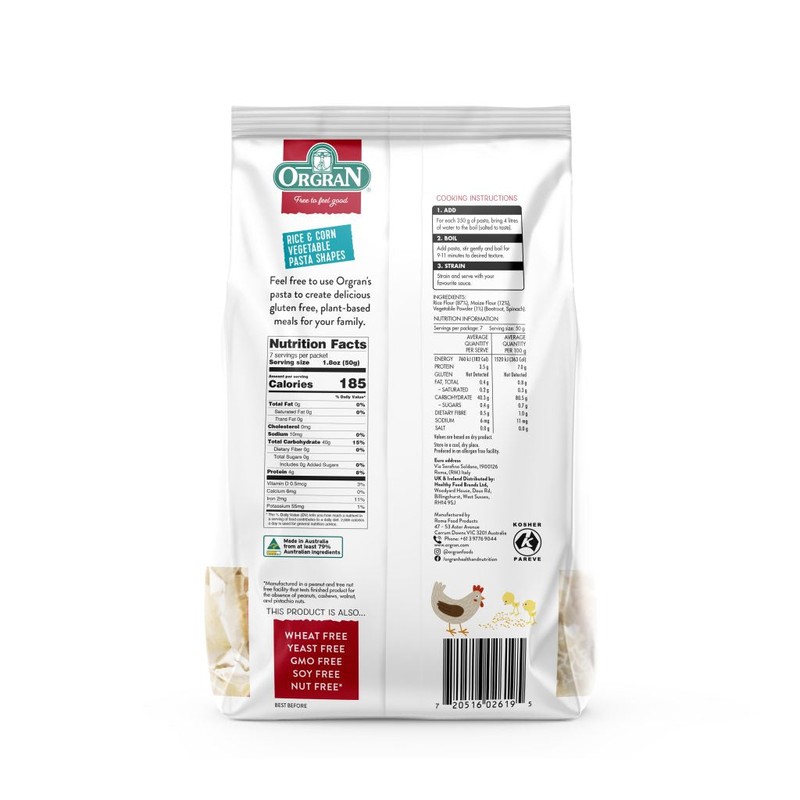 Orgran Pasta Farm Animal Shapes GF 350g